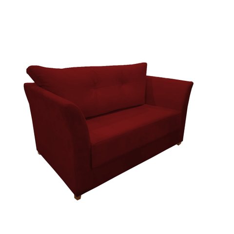 Namoradeira Decorativa Isis Suede Marsala Pés Madeira Mz Decor