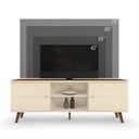 Ver imagem 2 de Rack Bancada Aracaju Off White/Canela para TV até 75” - Mobler