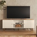 Ver imagem 5 de Rack Bancada Aracaju Off White/Canela para TV até 75” - Mobler