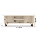 Ver imagem 4 de Rack Bancada Aracaju Off White/Canela para TV até 75” - Mobler