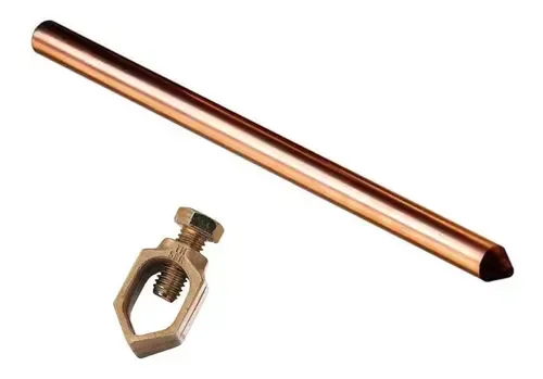Kit Haste Terra 1/2"x2.00 Cobreada + Grampo Conector P/haste 1/2 Terra Conimel