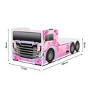 Ver imagem 5 de Cama Caminhão Solteiro Infantil Juvenil com Cabeceira Peseira Estampadas para Quarto Menina - Rosa