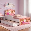 Ver imagem 2 de Mini Cama Livia com Cama Auxiliar Mdf 153x79 Cm Carruagem Decmade