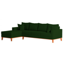 Ver imagem 3 de Sofá 4 Lugares Beny com Chaise Esquerdo Suede Verde