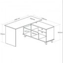 Ver imagem 2 de Conjunto Home Office 2 Peças 1 Escrivaninha em L e 1 Estante Retrô 2 Gavetas 10 Nichos 145cm Branco