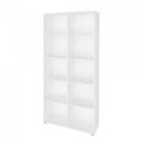 Ver imagem 5 de Conjunto Home Office 2 Peças 1 Escrivaninha em L e 1 Estante Retrô 2 Gavetas 10 Nichos 145cm Branco