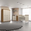 Ver imagem 6 de Jogo de Quarto Infantil Livia com Berço Mini Cama Cômoda e Roupeiro Canaã