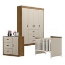 Ver imagem 1 de Jogo de Quarto Infantil Livia com Berço Mini Cama Cômoda e Roupeiro Canaã