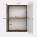 Ver imagem 2 de Armário Aéreo para Banheiro 1 Porta com Espelho Gael Marrom/Nogal/Branco