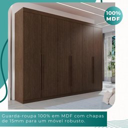 Guarda Roupa Casal 100% Mdf 6 Portas 6 Gavetas Itália - Mais Móveis New Canion - 5