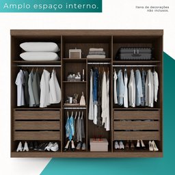 Guarda Roupa Casal 100% Mdf 6 Portas 6 Gavetas Itália - Mais Móveis New Canion - 4
