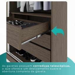 Guarda Roupa Casal 100% Mdf 6 Portas 6 Gavetas Itália - Mais Móveis New Canion - 7
