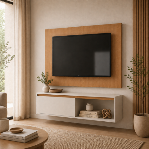 Painel com Rack para TV até 55 " Berlin Suspenso 136cm