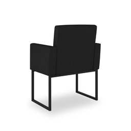 Kit 02 Poltronas Moderna Salão Cor Preta - Base Ferro Preto - 4