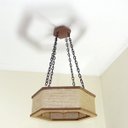 Ver imagem 3 de Luminária Lustre Pendente Rústico Retro Madeira Sisal 45cm