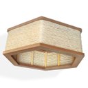 Ver imagem 4 de Luminária Lustre Pendente Rústico Retro Madeira Sisal 45cm