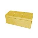 Ver imagem 4 de Kit Cabeceira + Calçadeira Baú Copenhague Solteiro 90cm Suede - Renascer Decor:Amarelo