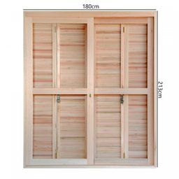 Porta de Madeira Balcão Pantográfica 213x180cm com Batente de14cm EWK 460 Rondosul  - 3
