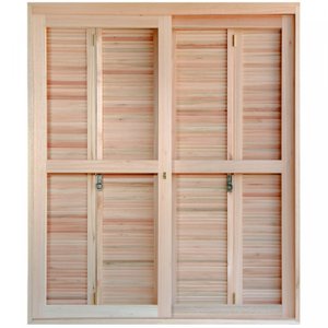 Porta de Madeira Balcão Pantográfica 213x180cm com Batente de14cm EWK 460 Rondosul 