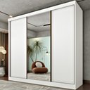 Ver imagem 1 de Guarda-Roupa Casal com Espelho 3 Portas de Correr e 4 Gavetas 240cm Multimóveis CR35486 Neve