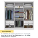 Ver imagem 7 de Guarda-Roupa Casal com Espelho 3 Portas de Correr e 4 Gavetas 240cm Multimóveis CR35486 Neve