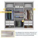 Ver imagem 6 de Guarda-Roupa Casal com Espelho 3 Portas de Correr e 4 Gavetas 240cm Multimóveis CR35486 Neve