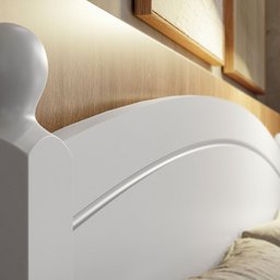 Cama Casal de Madeira com Cama Auxiliar Solteiro Merk - 4