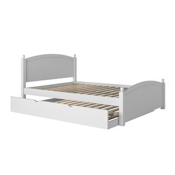Cama Casal de Madeira com Cama Auxiliar Solteiro Merk - 5