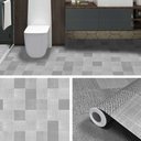 Ver imagem 2 de Adesivo Vinilico Lavavel para Piso Quadrados Mistos Tons Cinza 500x60cm