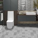 Ver imagem 5 de Adesivo Vinilico Lavavel para Piso Quadrados Mistos Tons Cinza 500x60cm