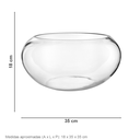 Ver imagem 2 de Vaso Decorativo de Vidro Transparente 18x35x35cm Enfeite Sala Mesa Estante