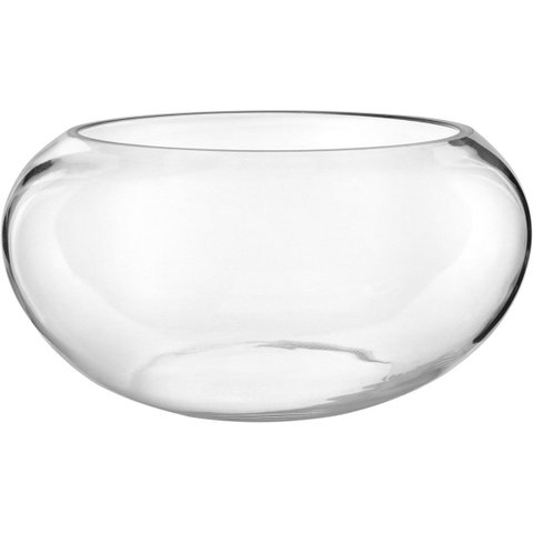 Vaso Decorativo de Vidro Transparente 18x35x35cm Enfeite Sala Mesa Estante