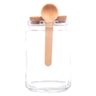 Pote Porta Mantimentos Quadrado de Vidro com Tampa Rolha e Colher de Bambu 830 Ml Lyor - 5