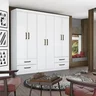 Guarda Roupa Hercules 6 Portas e 4 Gavetas Sem Espelho Branco - Carioca Móveis - 2