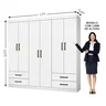 Guarda Roupa Hercules 6 Portas e 4 Gavetas Sem Espelho Branco - Carioca Móveis - 3