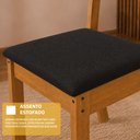 Ver imagem 3 de Conjunto Sala de Jantar Mesa Tampo de Madeira Fidelitá Siena com 6 Cadeiras Freijó/Off-White/Preto