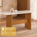 Ver imagem 2 de Conjunto Sala de Jantar Mesa Tampo de Madeira Fidelitá Siena com 6 Cadeiras Freijó/Off-White/Preto