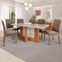 Ver imagem 1 de Mesa de Jantar 6 Lugares Louise Paola com Vidro Cinamomo/off White/joli - Cimol