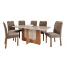Ver imagem 2 de Mesa de Jantar 6 Lugares Louise Paola com Vidro Cinamomo/off White/joli - Cimol