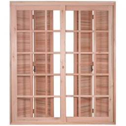 Porta de Madeira Balcão Pantográfica 213x120cm com Batente de14cm EWK 470 Rondosul  - 2
