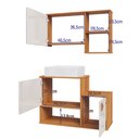 Ver imagem 4 de Gabinete de Banheiro Lotus Movelove 3 Portas com Espelheira Jequitiba/Off White New