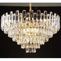 Pendente 75×46cm E14×16 Metal Dourado+cristal - 1