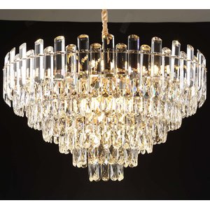 Pendente 75×46cm E14×16 Metal Dourado+cristal