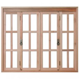 Janela de Madeira Pantográfica 100x150cm Com Caixilho 9,4cm  EWK 396 Rondosul  - 1