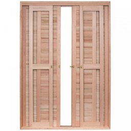 Porta de Madeira Balção de Correr 213x120cm com Batente 14cm EWK 462 Rondosul  - 1