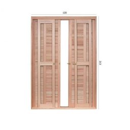 Porta de Madeira Balção de Correr 213x120cm com Batente 14cm EWK 462 Rondosul  - 2