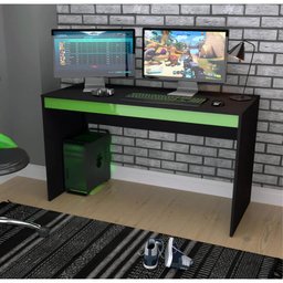 Mesa Escrivaninha Gamer B23 - Preto/Verde - 1