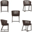 Ver imagem 5 de Mesa com 4 Cadeiras de Jantar Roma 100cm e Noronha em Aluminío Marrom Corda Nautica Estofado 9 Trama