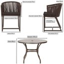 Ver imagem 2 de Mesa com 4 Cadeiras de Jantar Roma 100cm e Noronha em Aluminío Marrom Corda Nautica Estofado 9 Trama