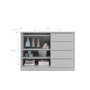 Ver imagem 4 de Cômoda Infantil Pérola com 4 Gavetas - Cinza